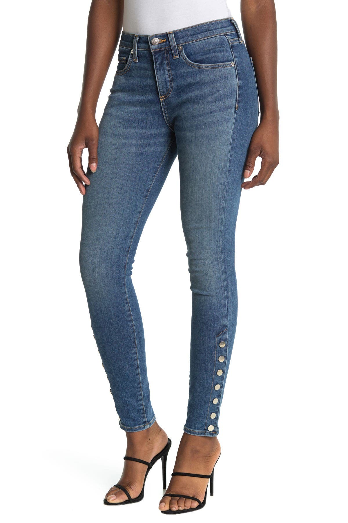 button cuff jeans