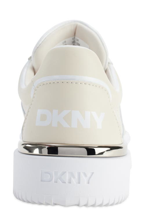 Dkny Baylor Platform Sneaker In Bone/ White