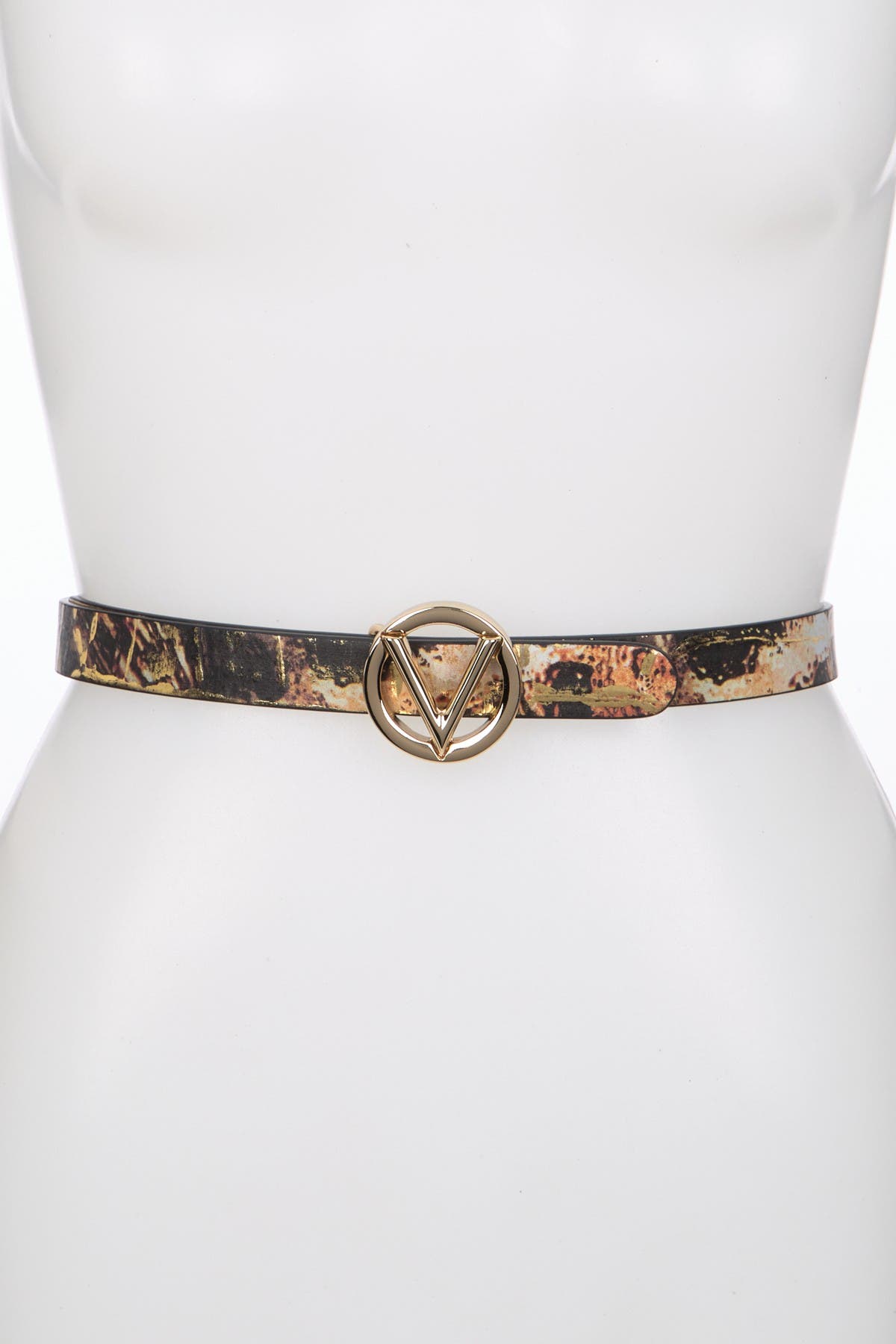 valentino by mario valentino round buckle belt
