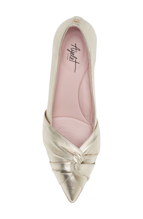 Naot Harlow Pointed Toe Pump In Gold Metallic Leather