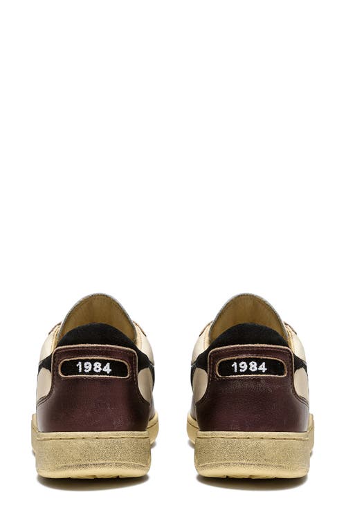 Diadora Basket Low Metallic Dirty Shoes In Light Beige