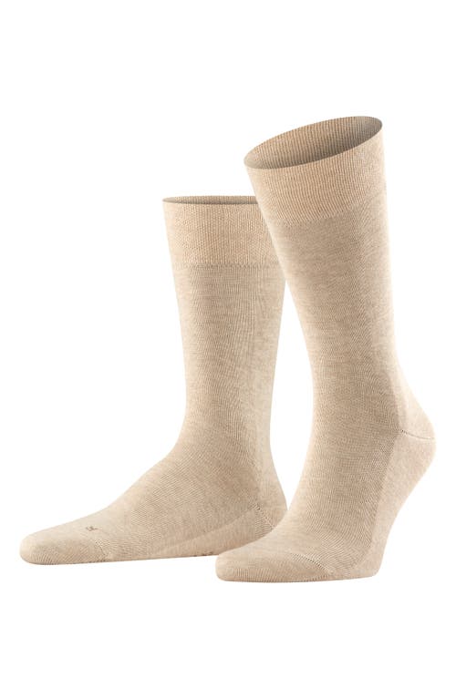 Falke Sensitive London Cotton Blend Socks In Sand Melange