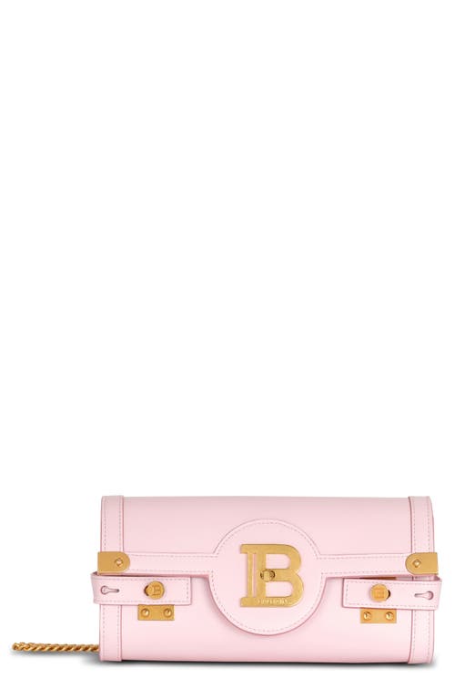 Balmain B-Buzz 23 Calfskin Leather Clutch in Pale Pink at Nordstrom