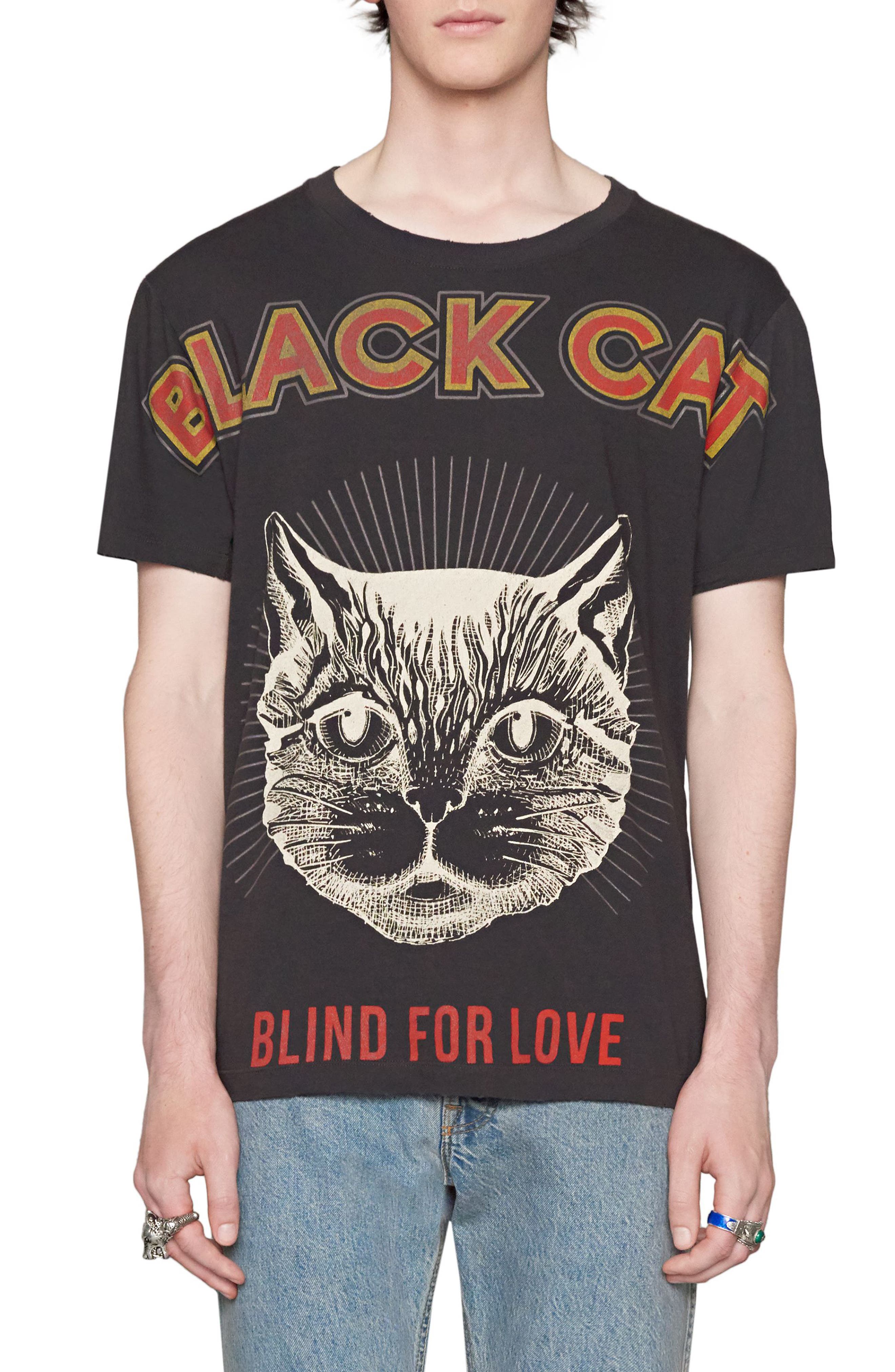 Gucci Black Cat Graphic T-Shirt | Nordstrom