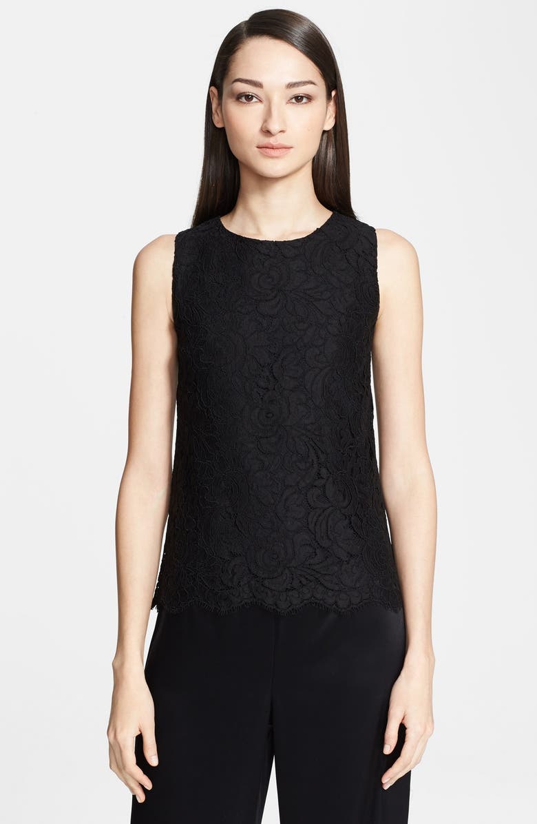 St. John Collection Sleeveless Lace A-Line Blouse | Nordstrom