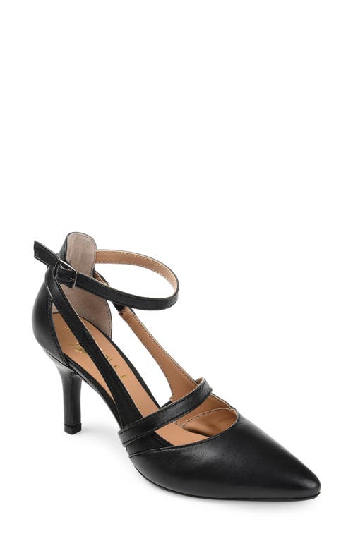 Vallerie Pointed Toe Pump in Black Leather