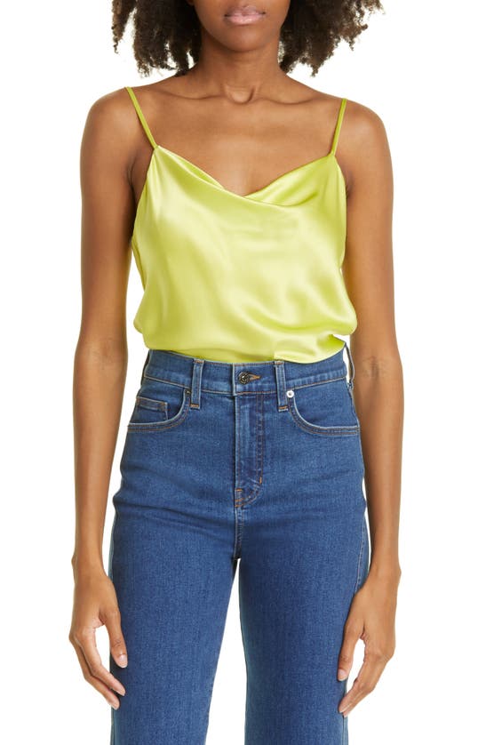 Cinq À Sept Marta Bead-embellished Silk Camisole Top In Key Lime