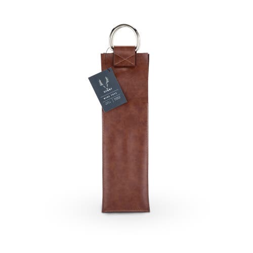 Viski Brown Single-bottle Wine Tote In Brown