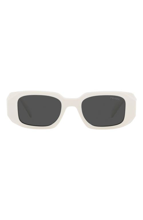 Prada 51mm Rectangular Sunglasses In Talc/dark Grey