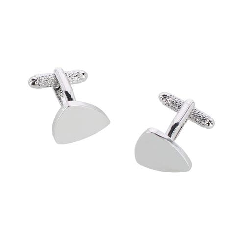 Trafalgar Stefano Shield Brass Engravable Cufflinks In Silver