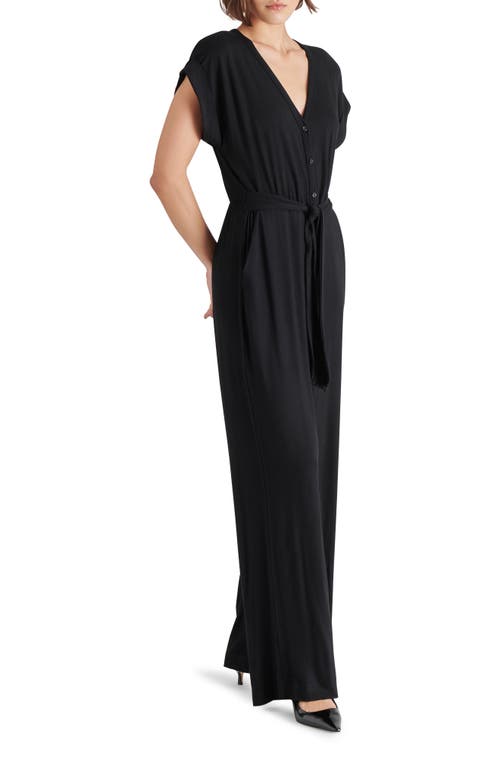 Shop Steve Madden Romina Belted Wide Leg Jumpsuit In Black