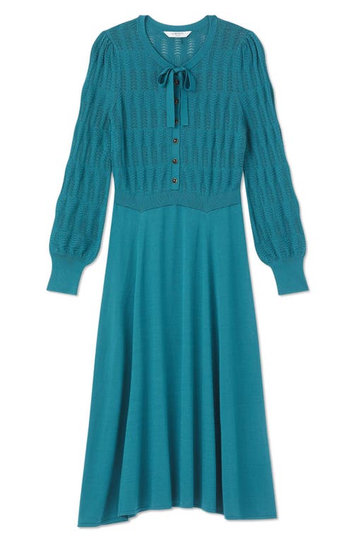 Shop Lk Bennett Susannah Long Sleeve Sweater Dress In Dark Teal