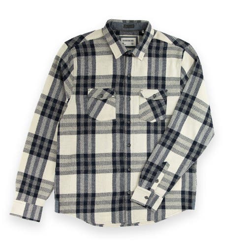 Sovereign Code Redwood Button Down Shirt in Cream/Dylan Plaid 