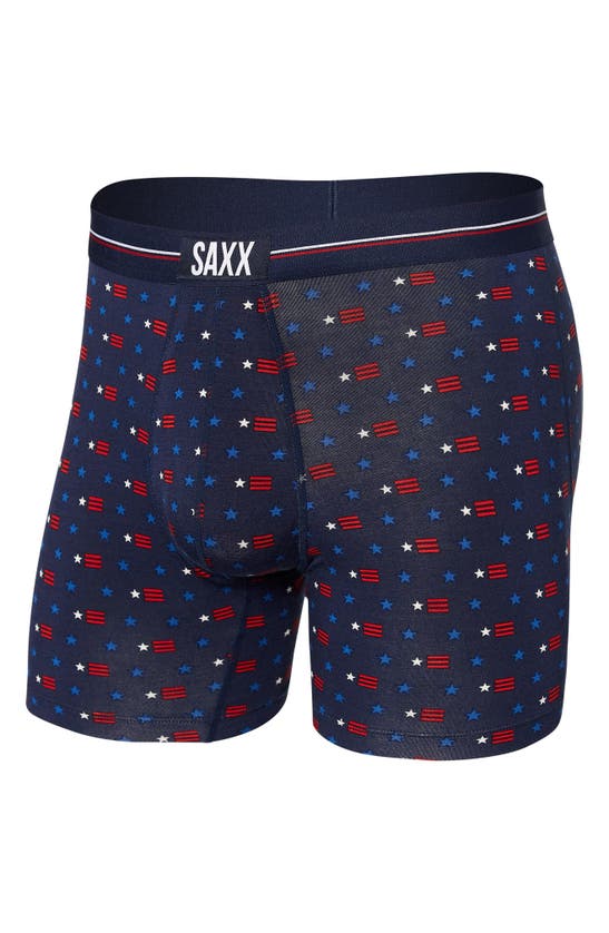Saxx Vibe Super Soft Slim Fit Boxer Briefs In Liberty- Navy