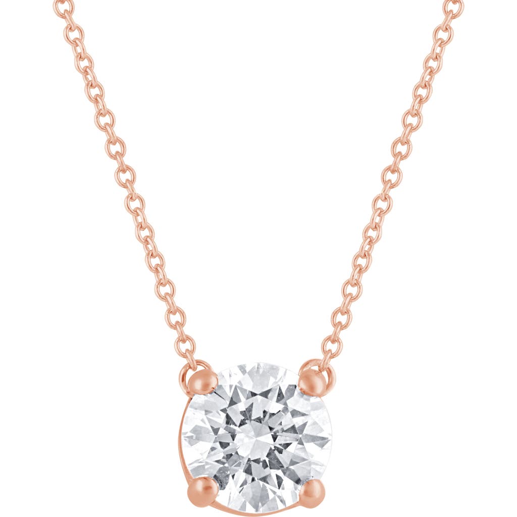 Shop Badgley Mischka Collection 14k Gold Round Cut Lab-created Diamond Pendant Necklace In Pink