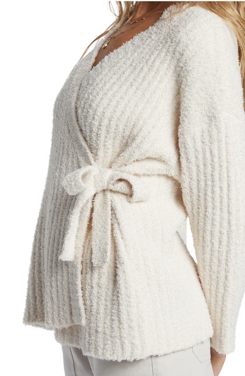 Shop Billabong Dawn Paradise Sand Oversize Rib Wrap Cardigan In White Cap