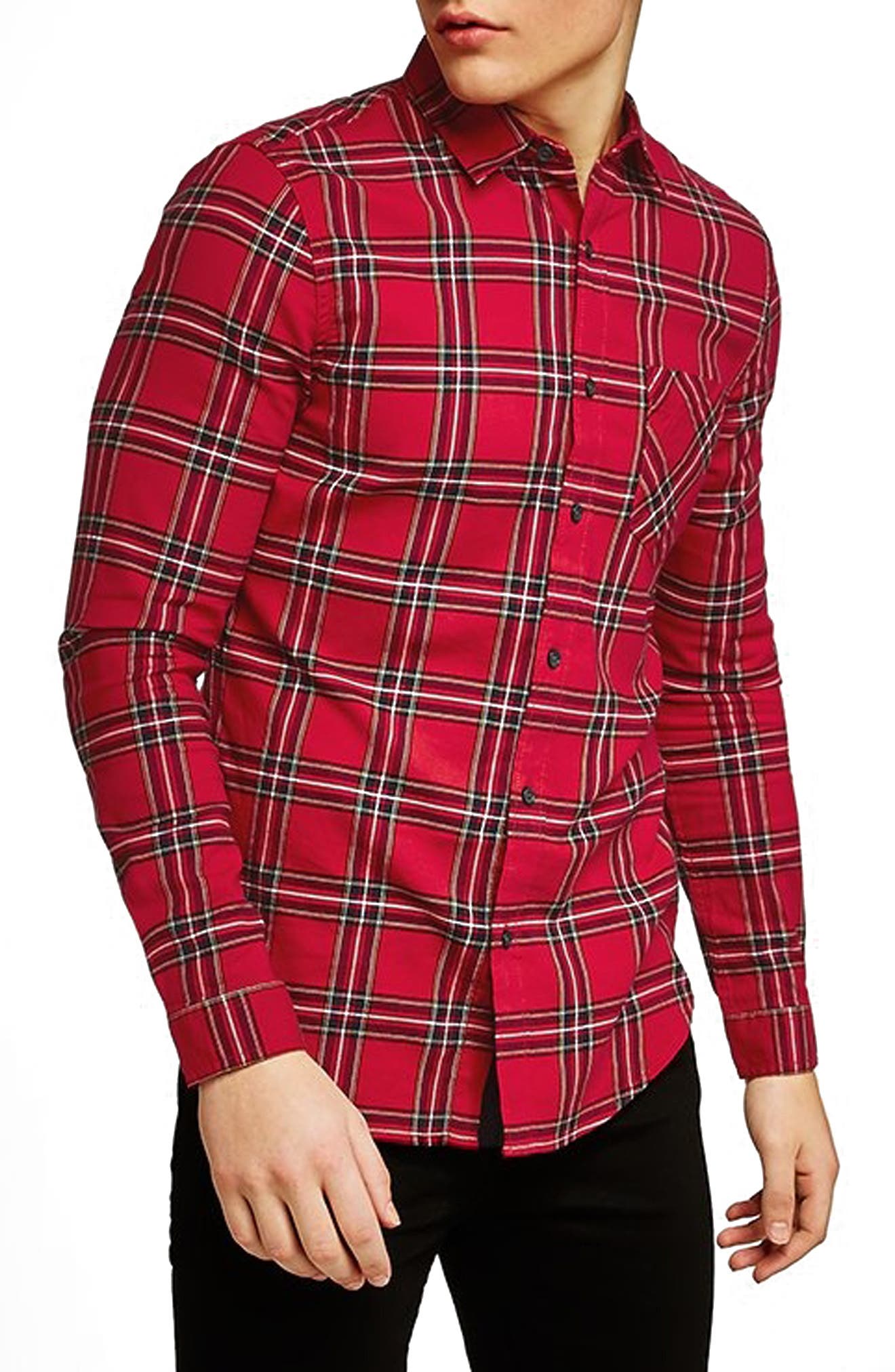 muscle fit check shirt