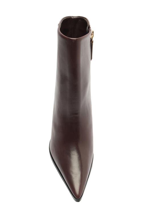 Shop Schutz Mikki Pointed Toe Block Heel Bootie In Brown