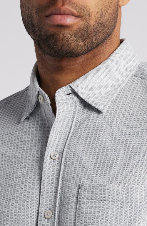 Shop Tommy Bahama San Lucio Studio Stripe Supima® Cotton Blend Button-up Shirt In Dark Slate