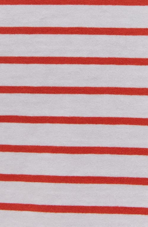 Shop Bench . Mab Stripe Three-quarter Sleeve Dress In Radient Red