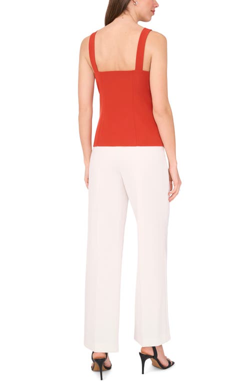 Halogenr Halogen(r) Sleeveless Button-up Bustier Top In Red Umber Brown