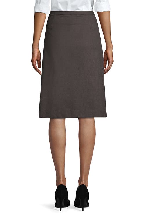 Lands' End School Uniform Solid A-line Skirt Below The Knee In Gray