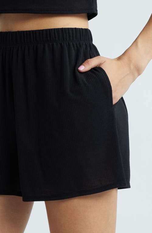 Shop Open Edit Dreamy Rib Sleep Shorts In Black