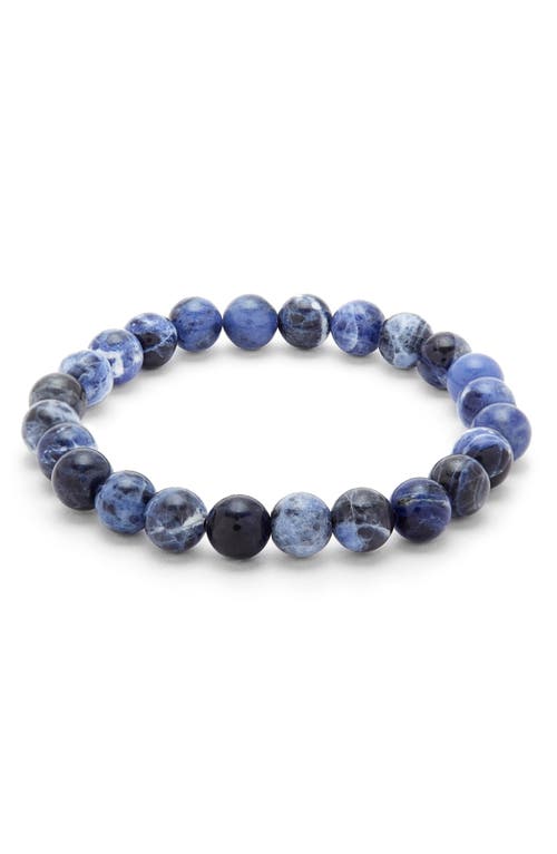 Men's Sodalite Bead Bracelet in Blue