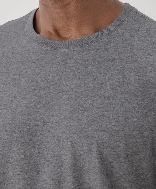 Pact Organic Softspun Crew Neck Tee In Medium Grey Heather