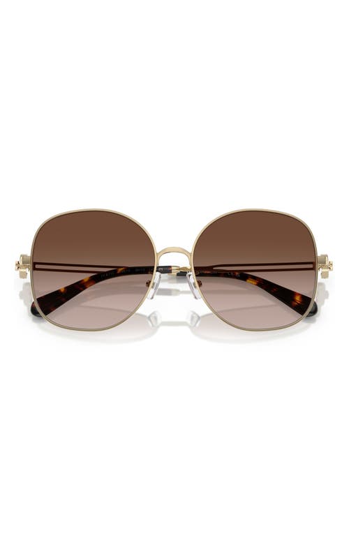 Tory Burch Tortoiseshell-effect Cat-eye Frame Sunglasses In Gold