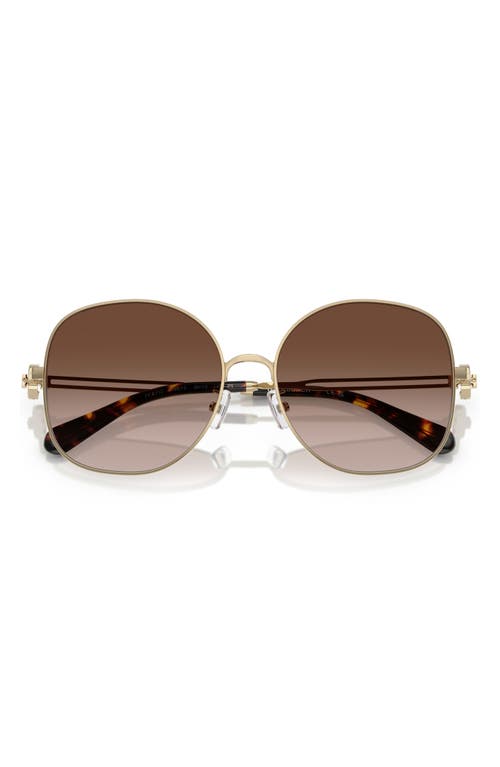 Shop Tory Burch 56mm Gradient Round Sunglasses In Gold