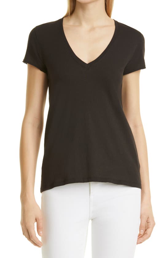Atm Anthony Thomas Melillo V-neck Slubbed-cotton T-shirt In Black