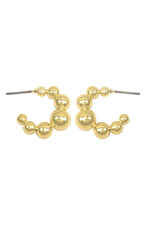 Panacea Beaded Hoop Earrings In Gold