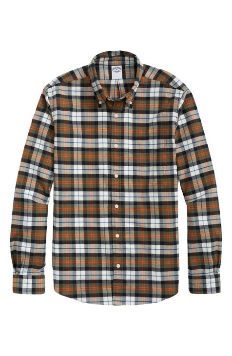 Plaid Flannel Button-Down Shirt