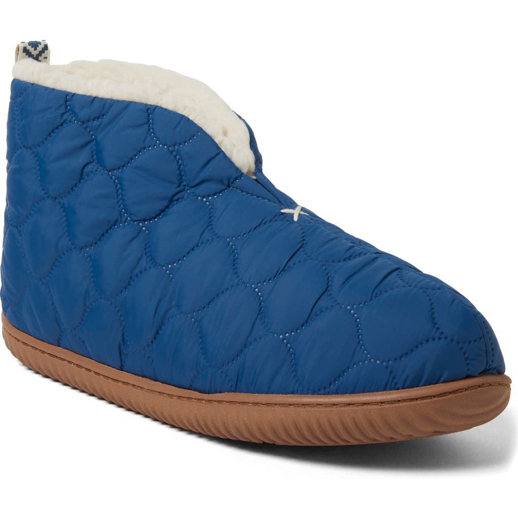 Dearfoams Warm Up Mens Memory Foam Bootie Slippers In Deep Oasis