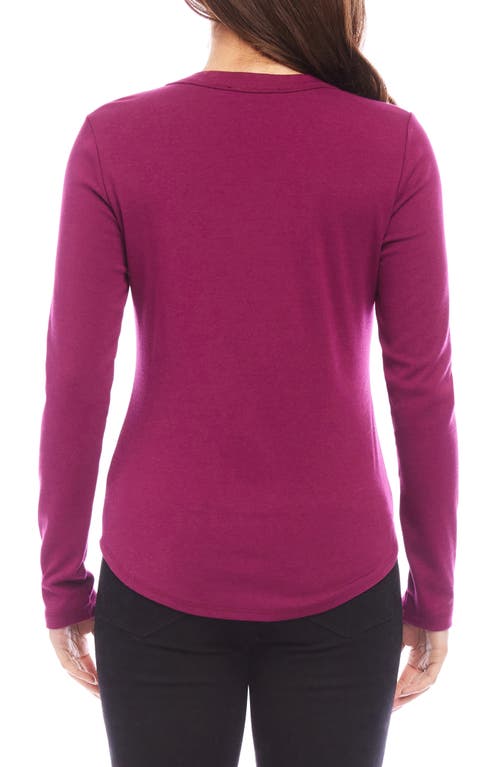 Shop Karen Kane Long Sleeve T-shirt In Wine