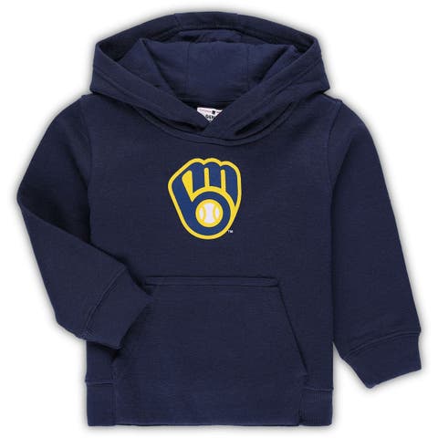 Nike Outerstuff Youth Milwaukee Brewer Pregame Hoodie - Navy - S Each