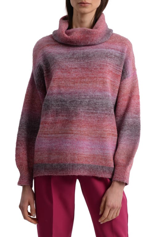 Molly Bracken Stripe Turtleneck Sweater in Pink