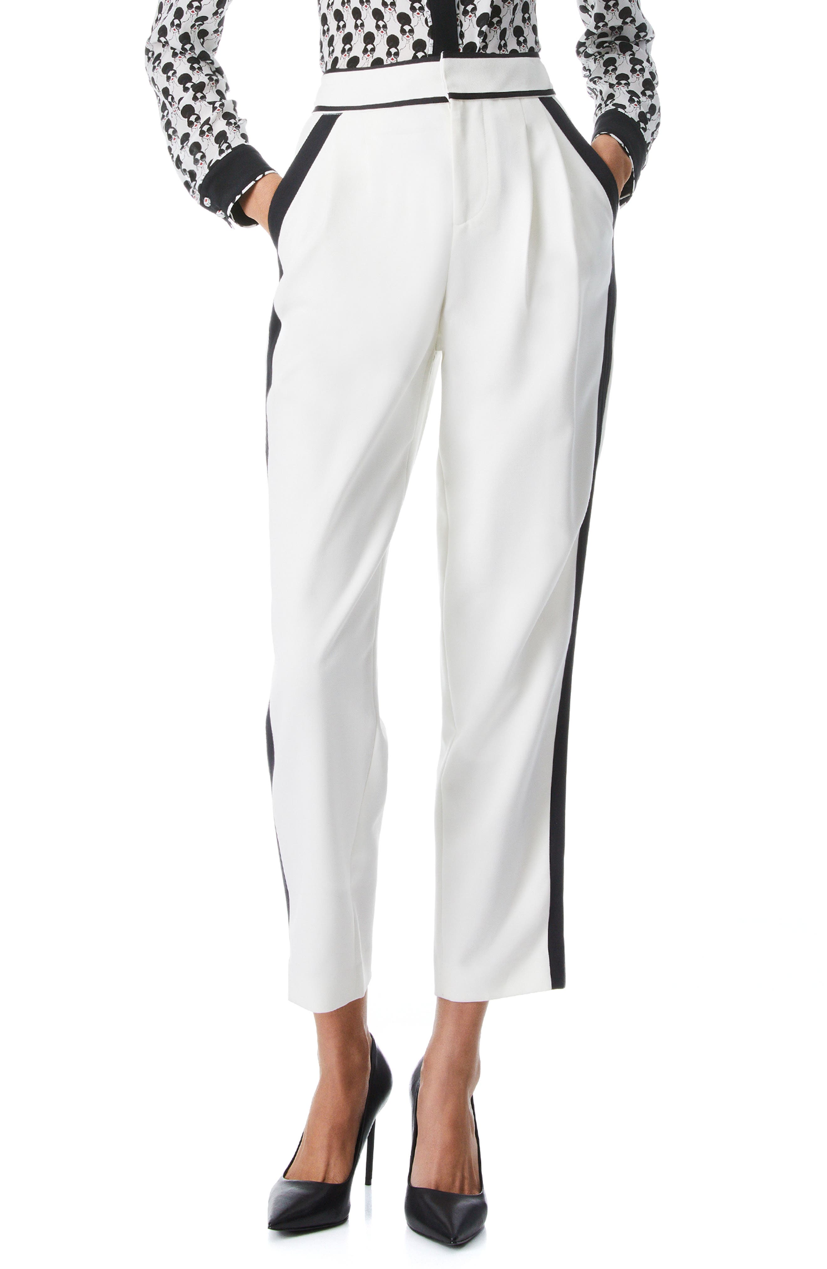 black white trousers