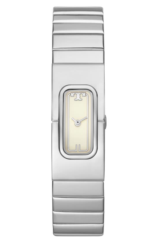 Shop Tory Burch The T Bracelet Watch, 40mm In Silver