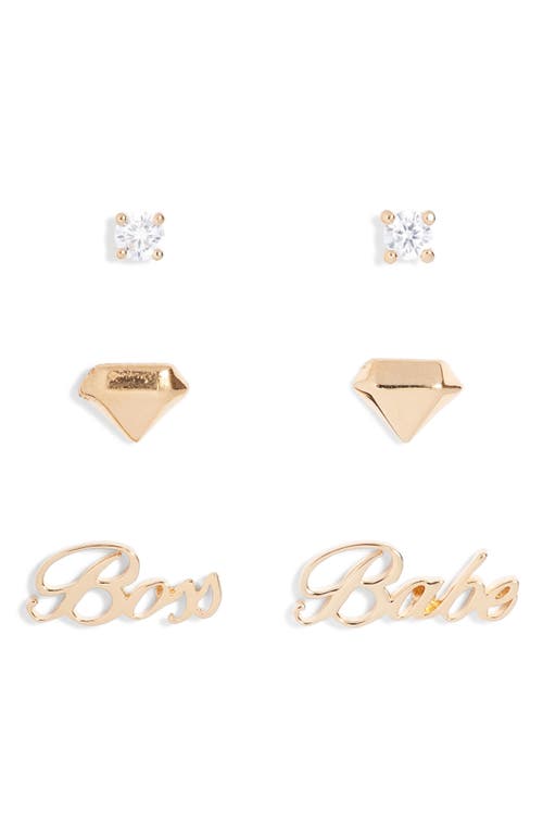 AJOA Slaybelles Set of 3 Stud Earrings in Gold at Nordstrom