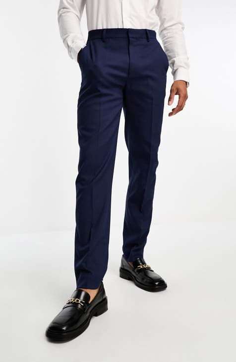 Textured Suit Pants - Dark blue - Kids
