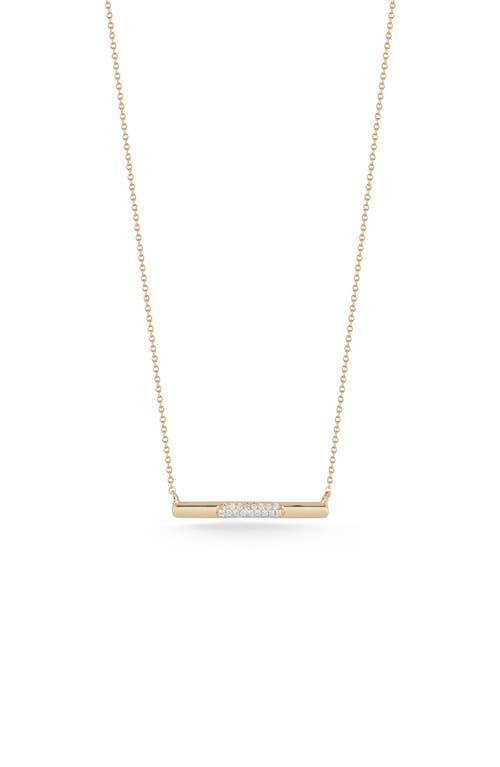 Dana Rebecca Designs Micro Dome Pavé Diamond Bar Necklace in Yellow Gold at Nordstrom, Size 18