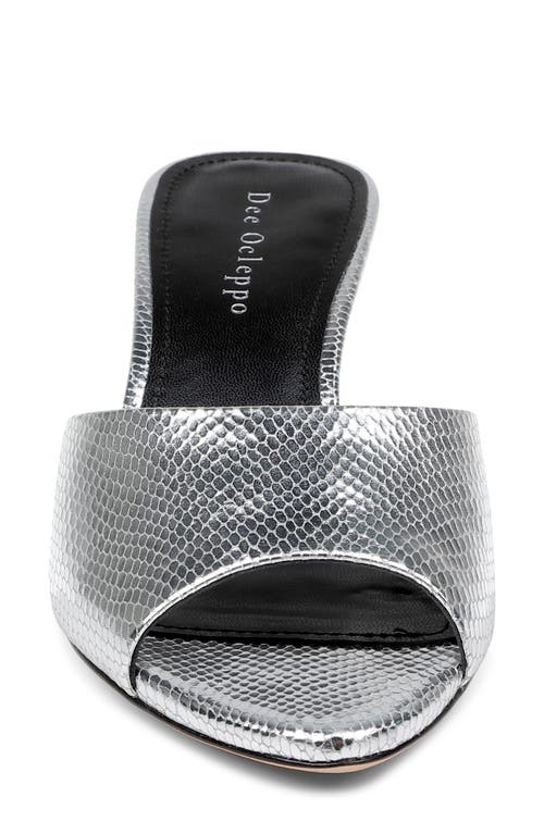 Shop Dee Ocleppo Bogota Pointed Toe Slide Sandal In Silver Leather