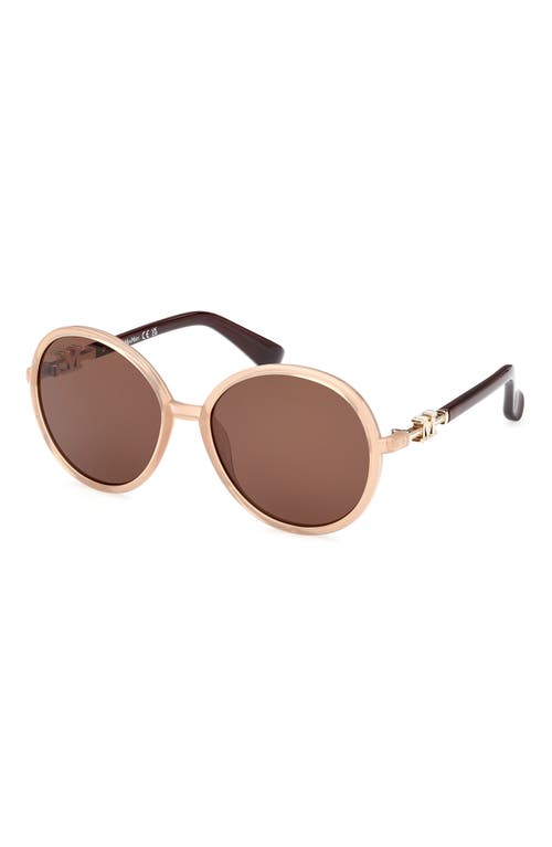 Shop Max Mara 58mm Gradient Round Sunglasses In Beige/other/gradient Brown