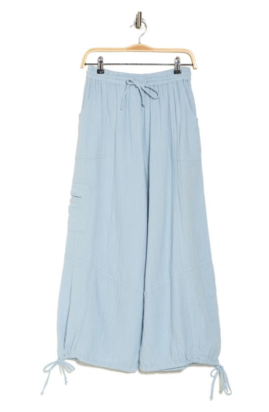 Boho Me Double Gauze Cargo Pants In Blue