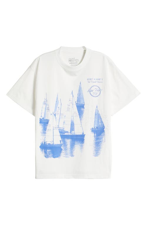 Shop Id Supply Co Saint Tropez Sailing Club Cotton Graphic T-shirt In White