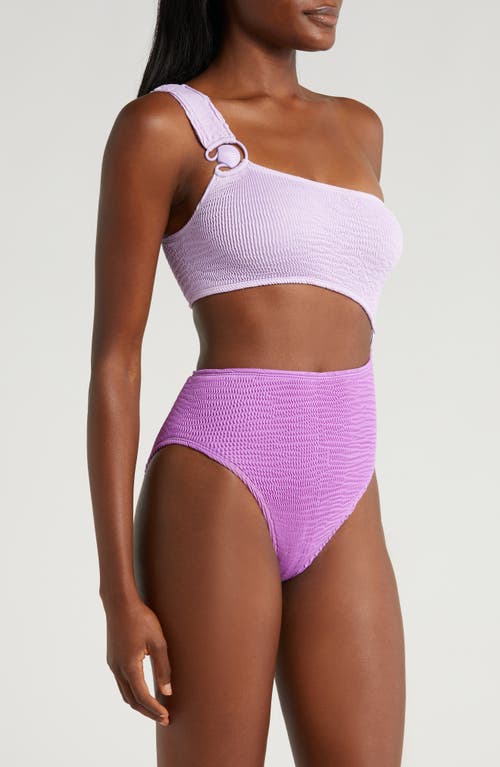 Shop Cleonie Cutout One-shoulder One-piece Swimsuit In Lilac Violet