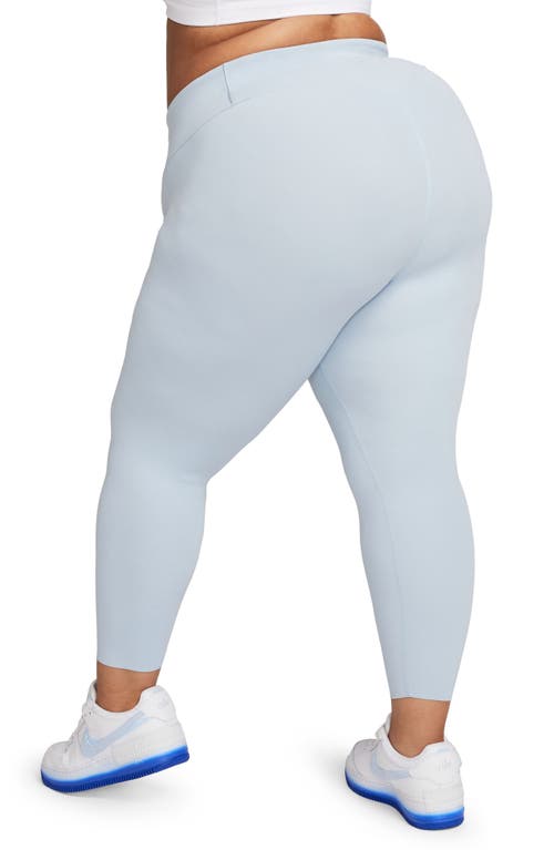 Nike Zenvy Gentle Support High Waist 7/8 Leggings In Lt Armory Blue/black