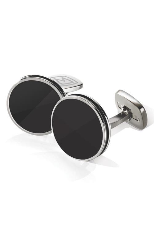 Shop M Clip M-clip® Stainless Steel Cuff Links In Stainless Steel/black